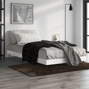 Estrutura cama 90x190 cm derivados de madeira branco brilhante