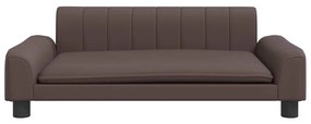 Cama para cães 90x53x30 cm couro artificial castanho