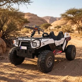 Buggy elétrico para Crianças 3 a 9 anos 24V, 2 lugares Rodas de espuma EVA, PROSPECTOR 4x4 STRONG Branco