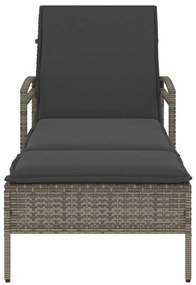Espreguiçadeira com almofadão 63x200x81 cm vime PE cinza