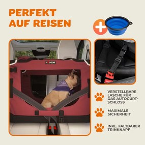 Transportadora para animais de estimação XL 82x58x58cm vermelho escuro