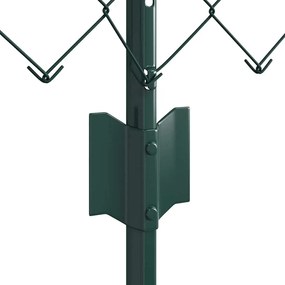 Cerca de Cadeia com 22 Postes U Verde 0.4x25 m Aço