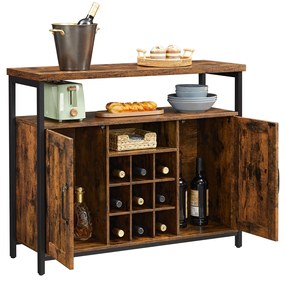 Aparador 100 x 35 x 81,4 cm castanho vintage-preto