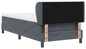 Cama Box Spring com Colchão VidaXL Cinza Escuro 90x200 cm em Veludo