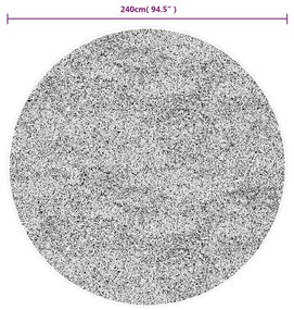 Tapete shaggy de pelo alto PAMPLONA Ø 240 cm bege