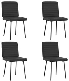 Cadeiras de jantar 4 pcs couro artificial preto