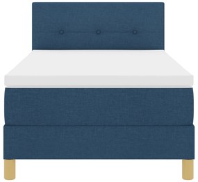 Cama Box Spring com Colchão Azul 90x200 cm Tecido