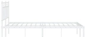 Estrutura de cama com cabeceira 140x190 cm metal branco