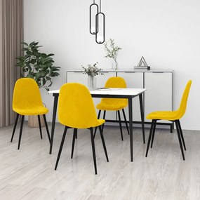 vidaXL Cadeiras de jantar 4 pcs veludo amarelo mostarda
