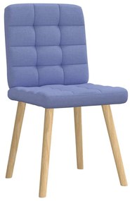 Cadeiras de jantar 4 pcs Jeans Tecido Azul