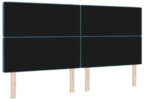 Cabeceira Almofadada Azul Escuro com Botão de Cristal, 200 cm, em Velu