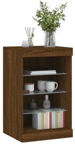 Aparador com luzes LED 41x37x67 cm carvalho castanho
