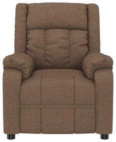 Poltrona de massagens elétrica reclinável tecido castanho