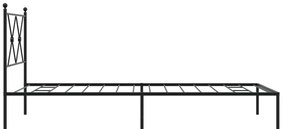 Estrutura de cama com cabeceira 90x190 cm metal preto
