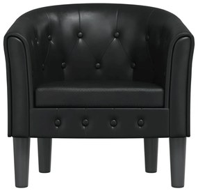 Poltrona em couro artificial preto
