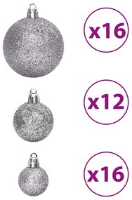 Enfeites de Natal 100 pcs 3 / 4 / 6 cm cinzento