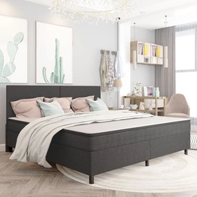 287467 vidaXL Cama boxspring 200x200 cm tecido cinzento