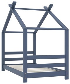 Estrutura de cama para crianças 70x140 cm pinho maciço cinzento