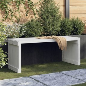 vidaXL Banco de jardim extensível 212,5x40,5x45 cm pinho maciço branco