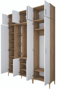 Cabideiro EA121 – Nogueira e Branco – 180x240x37,5 cm