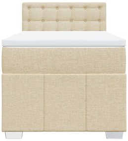Cama com molas/colchão 90x190 cm tecido cor creme
