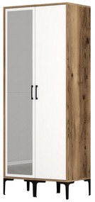 Guarda-Roupa Kumsal RS – Nogueira e Branco – 80x47,5x201,4 cm