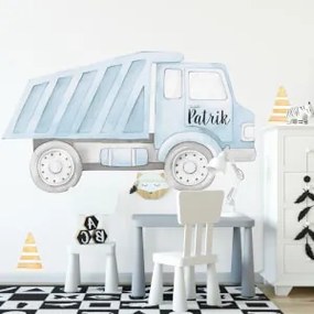 Camião com nome - autocolante de parede têxtil aguarela