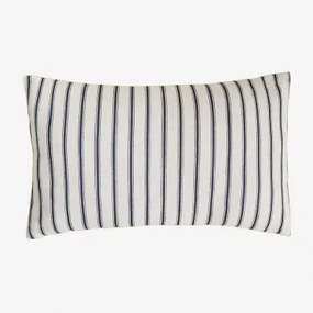 Almofada Retangular 30x50 Cm Em Algodão Nexu Branco - Azul-marinho - Sklum