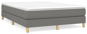 vidaXL Estrutura de cama sem colchão 140x200 cm tecido cinzento-escuro