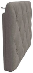 Almofadão de cabeceira 90 cm tecido cinzento-acastanhado