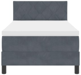 Cama com Estrado e Colchão vidaXL Cinza Escuro Solteiro Veludo