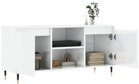 Móvel de TV 104x35x50 cm derivados de madeira branco brilhante