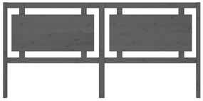 Cabeceira de cama 125,5x4x100 cm pinho maciço cinzento