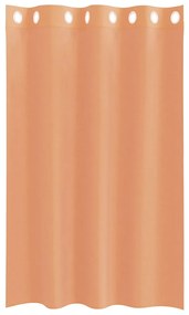 Cortinas de voile com ilhós 2 pcs terracota
