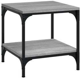 Mesas de apoio 2 pcs 40x40x40 cm derivados madeira cinza sonoma