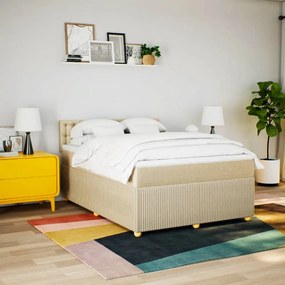 Cama com molas/colchão 140x200 cm tecido cor creme
