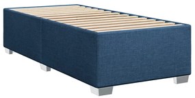 Cama com molas/colchão 90x190 cm tecido azul