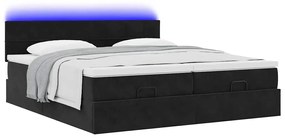 Estrutura de cama otomana com colchões 160x200 cm veludo preto
