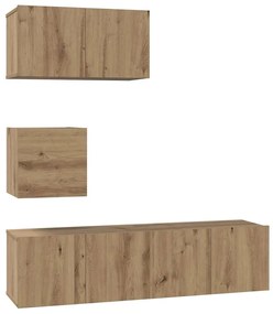 Conjunto de móvel de TV 4 pcs carvalho artisiano