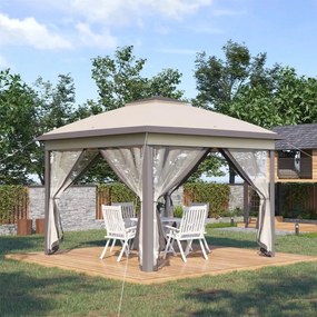 Tenda Dobrável Pop Up com Altura Ajustável – 3x3m – Bege