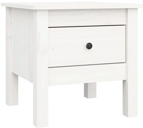 Mesas de apoio 2 pcs 40x40x39 cm madeira de pinho maciça branco