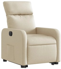 Poltrona reclinável elevatória elétrica tecido cor creme