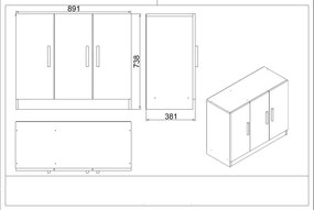 ****  
Conjunto de Mobiliário de Escritório VO18 – Branco – Diversas M