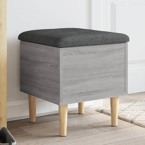 vidaXL Banco de arrumação 42x42x46cm derivados madeira cinzento sonoma