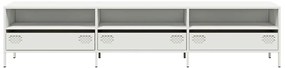 Móvel de TV 202x39x43,5 cm aço laminado a frio branco