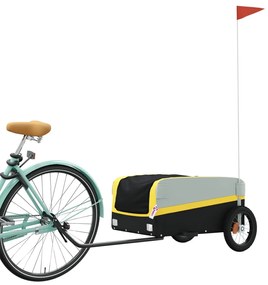 Reboque para bicicleta 30 kg ferro preto e amarelo