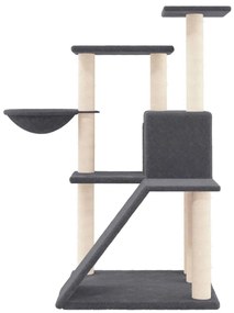 Árvore p/ gatos c/ postes arranhadores sisal 94 cm cinza-escuro