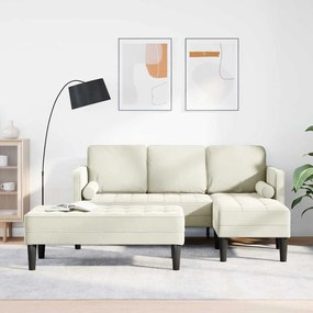 vidaXL Conjunto de Sofás 2 pcs Creme 173 x 131 x 67 cm Veludo