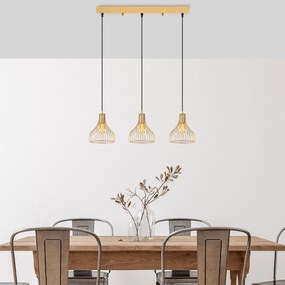 Chandelier Telyildo – Dourado Brilhante – 70 x 20 x 117 cm