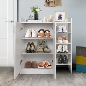 Sapateira 83 x 31,5 x 91 cm para guardar sapatos com prateleiras ajustáveis em 3 posições Branco